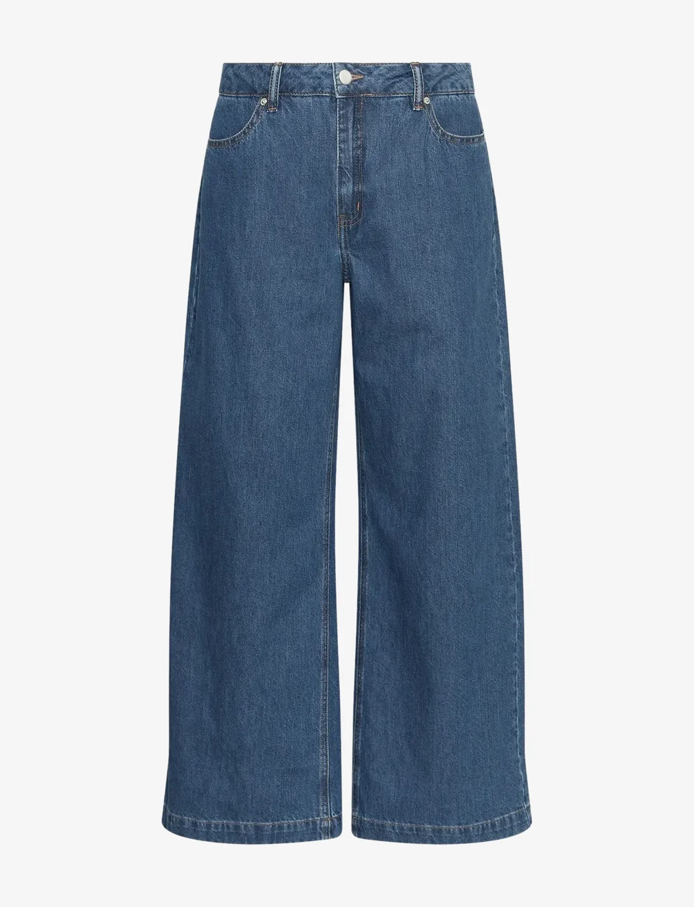 MSCH Copenhagen - MSCHRylan Elena Pants - hosen mit weitem bein - mid blue wash - 0