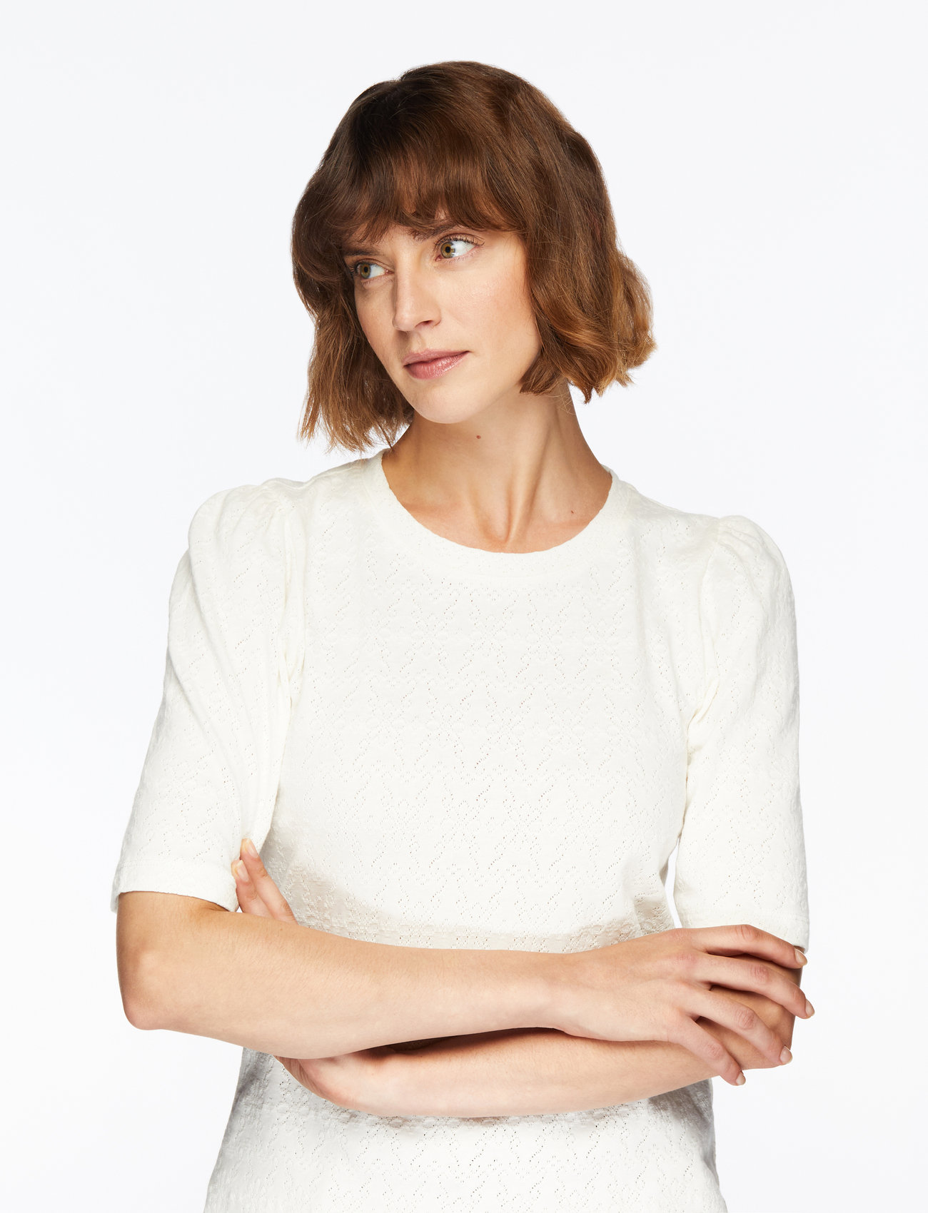 MSCH Copenhagen - MSCHElmira Puff Tee - t-shirts - egret - 5