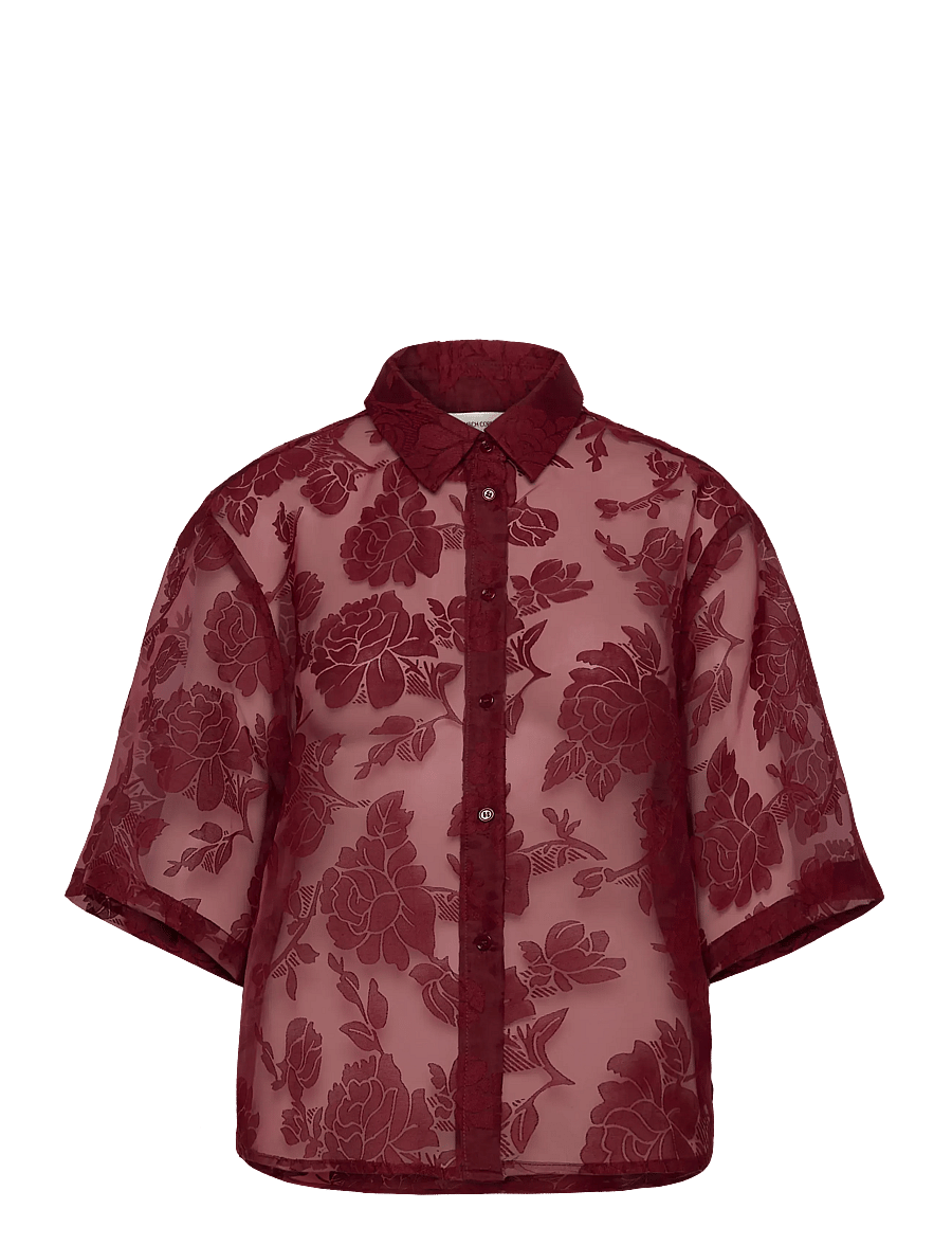 MSCH Copenhagen - MSCHLettiche 3/4 Shirt - kurzärmlige hemden - syrah - 0