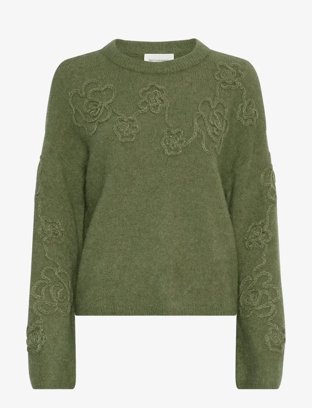 MSCH Copenhagen - MSCHMiabelle Hope Pullover EMB - kasdienis stilius - olivine/flower - 0
