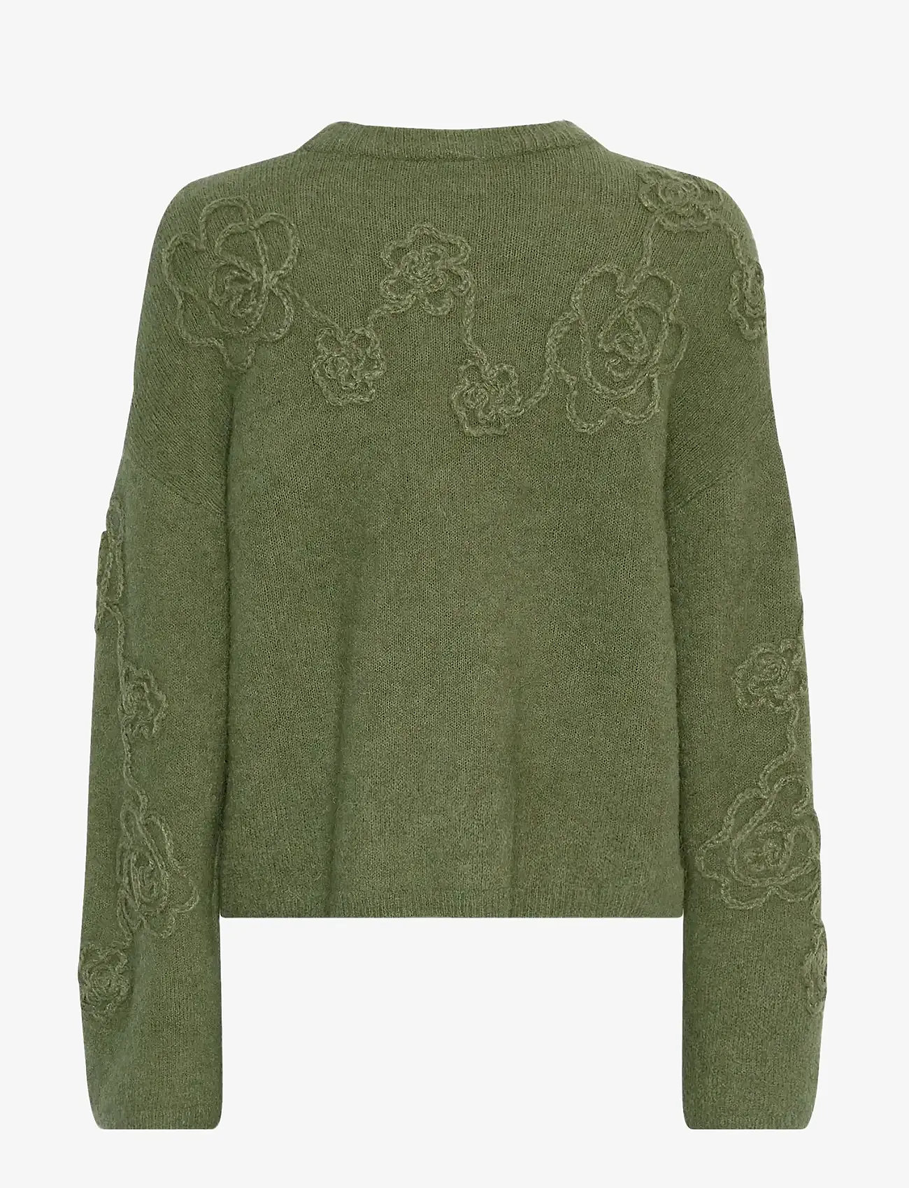 MSCH Copenhagen - MSCHMiabelle Hope Pullover EMB - trøjer - olivine/flower - 1