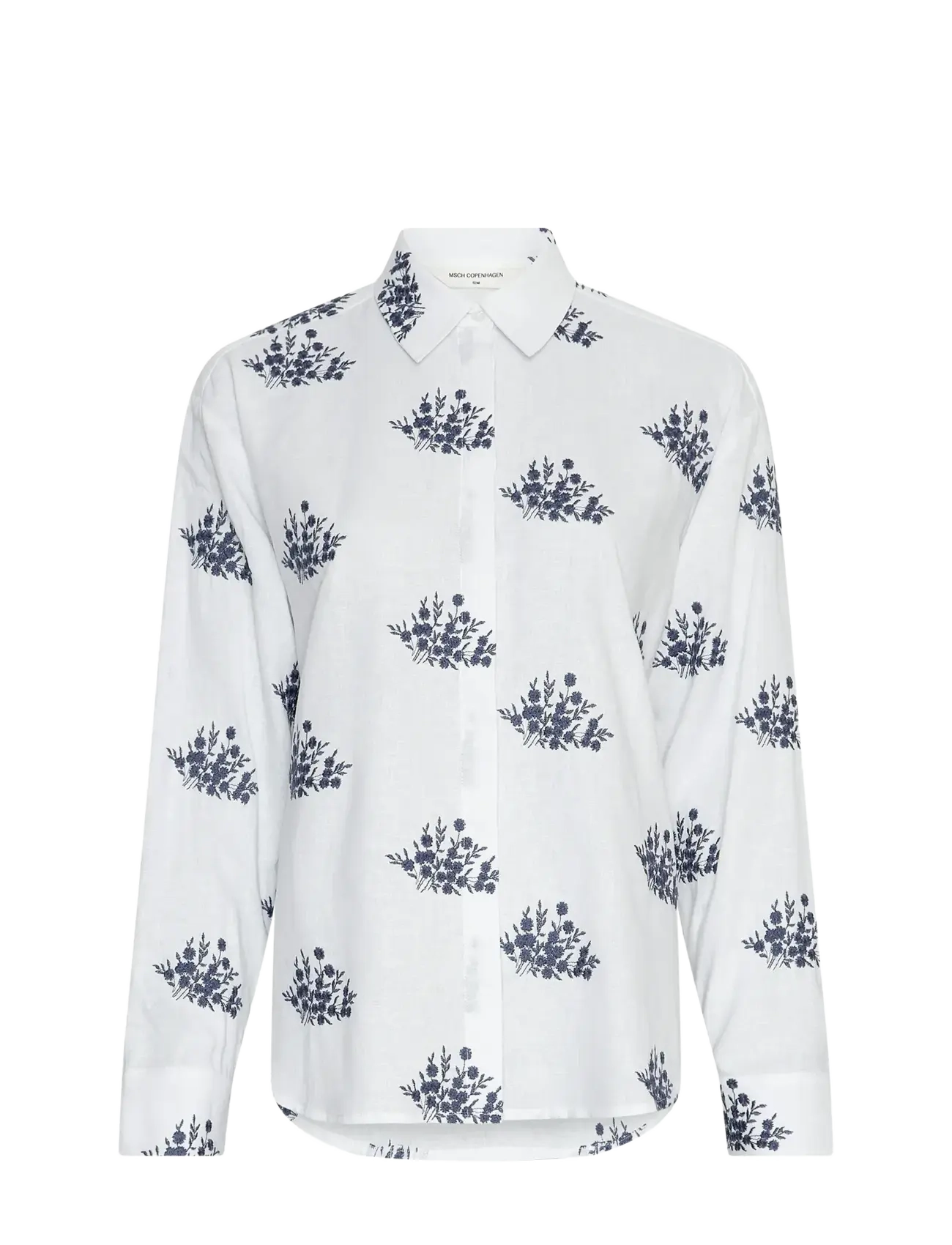 MSCH Copenhagen Mschryan Conella Shirt Emb, S/M, White, Skjorter > Langærmede, Dame