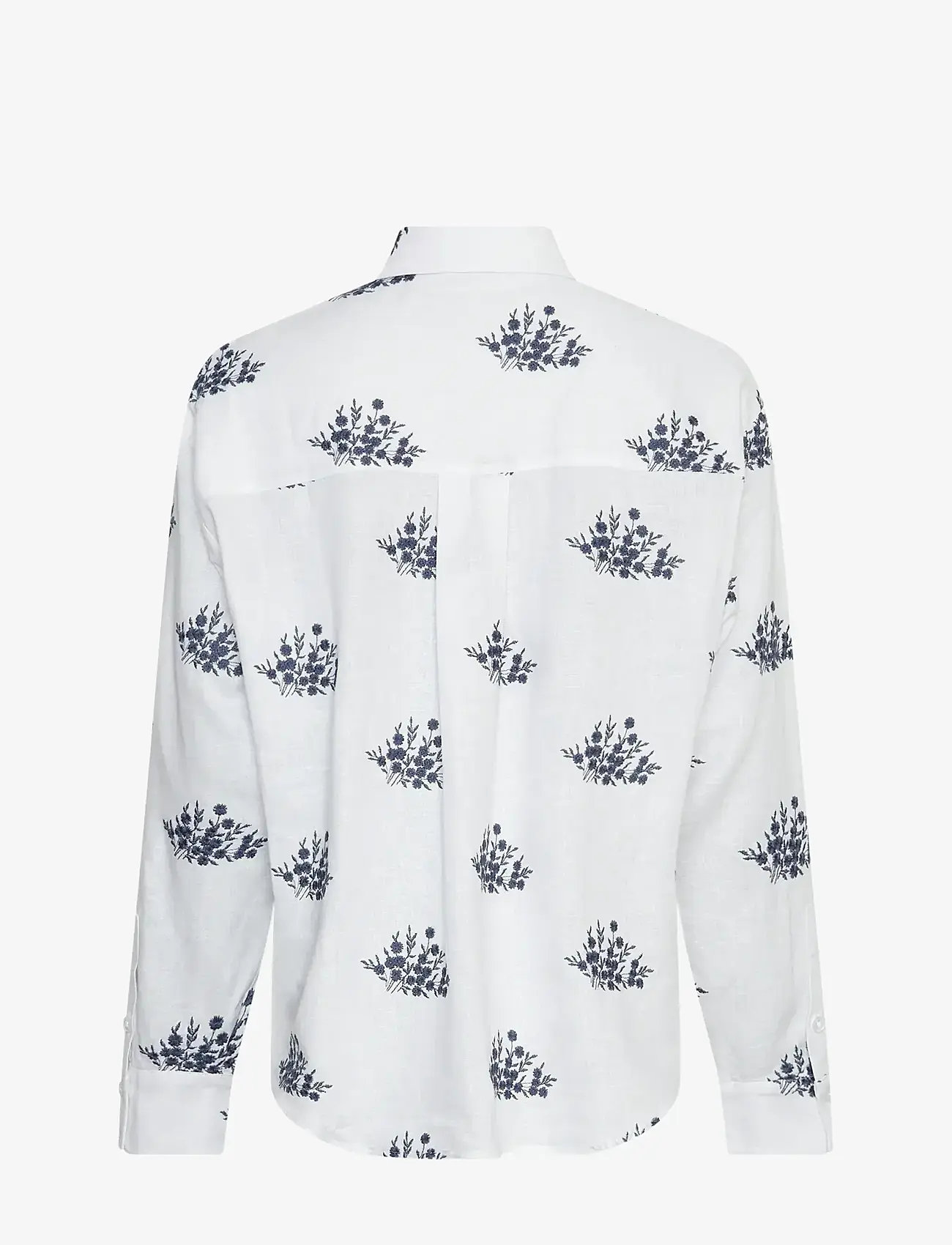 MSCH Copenhagen - MSCHRyan Conella Shirt EMB - long-sleeved shirts - b wht/ocean flw - 1