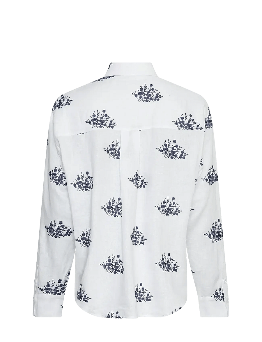 MSCH Copenhagen - MSCHRyan Conella Shirt EMB - langärmlige hemden - b wht/ocean flw - 1
