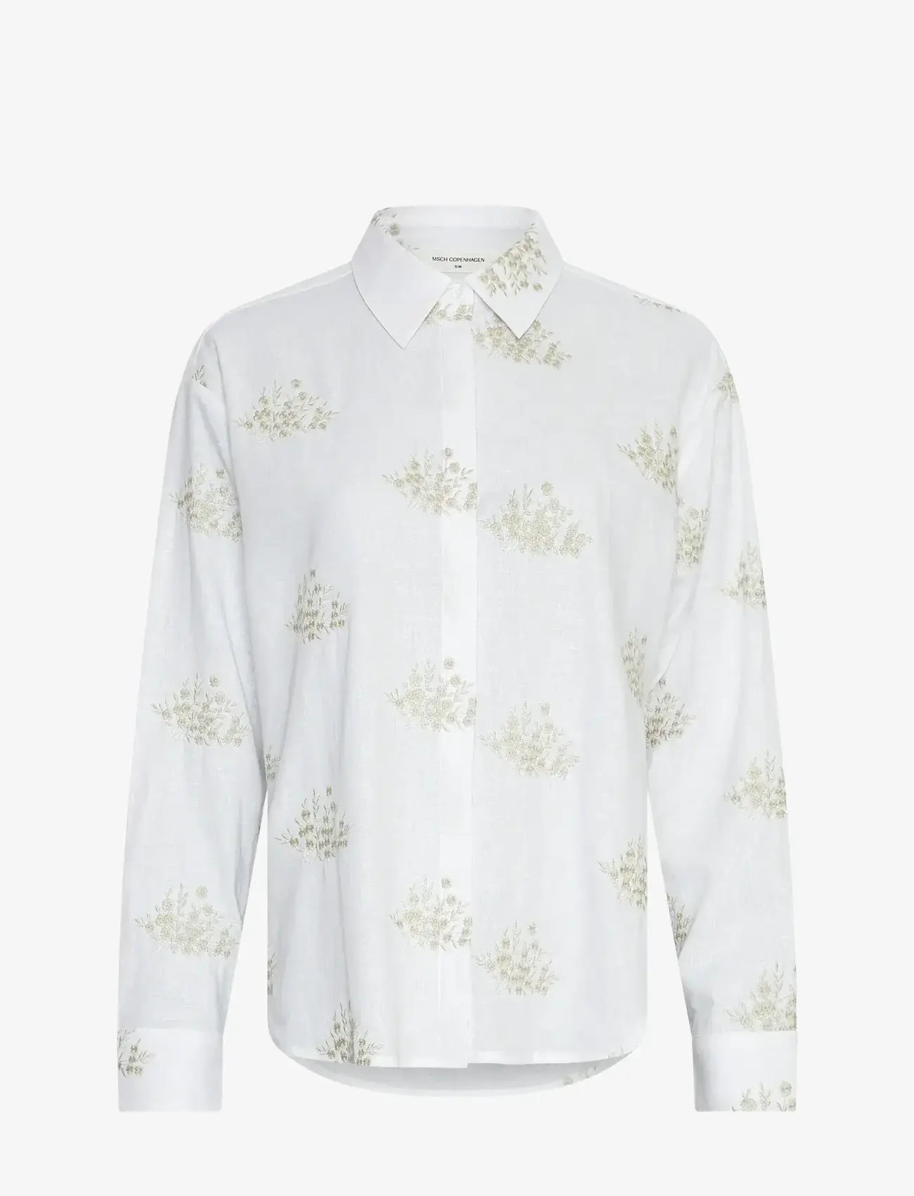 MSCH Copenhagen - MSCHRyan Conella Shirt EMB - langärmlige hemden - b wht/peyot flw - 0