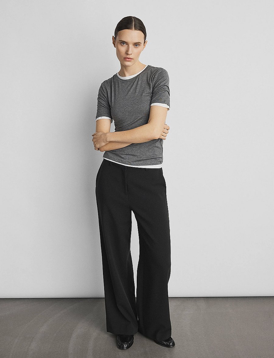 MSCH Copenhagen - MSCHMacy Michelle HW Wide Pants REGULAR - bukser med brede ben - black - 0