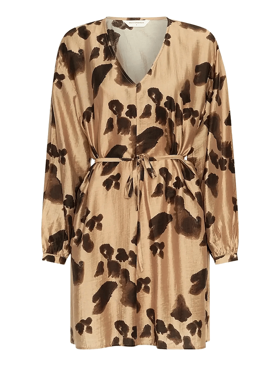 MSCH Copenhagen - MSCHNilla Romina Short Dress AOP - korte kjoler - iced coffee leo - 0