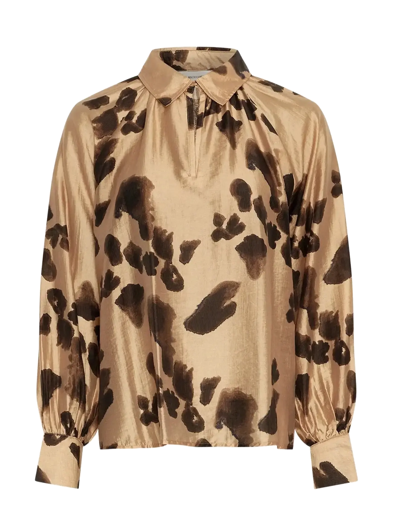 MSCH Copenhagen Mschnilla Romina Top Aop, S, Beige, Skjorter > Langærmede, Dame