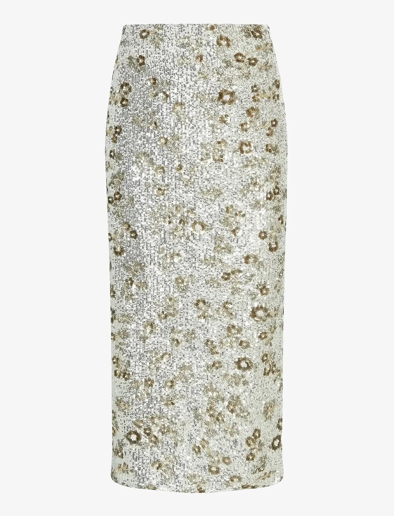 MSCH Copenhagen - MSCHMagnolia HW Skirt EMB - pailletten-röcke - silver/t coco - 0