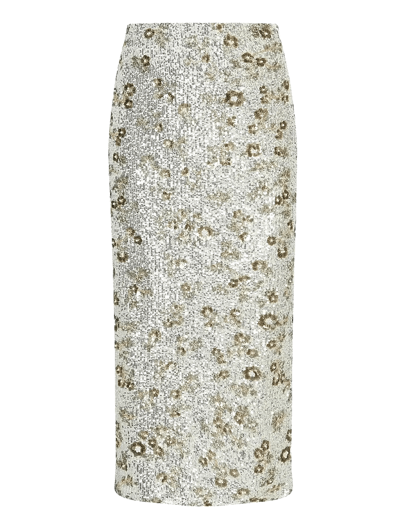 MSCH Copenhagen - MSCHMagnolia HW Skirt EMB - pailletten-röcke - silver/t coco - 0