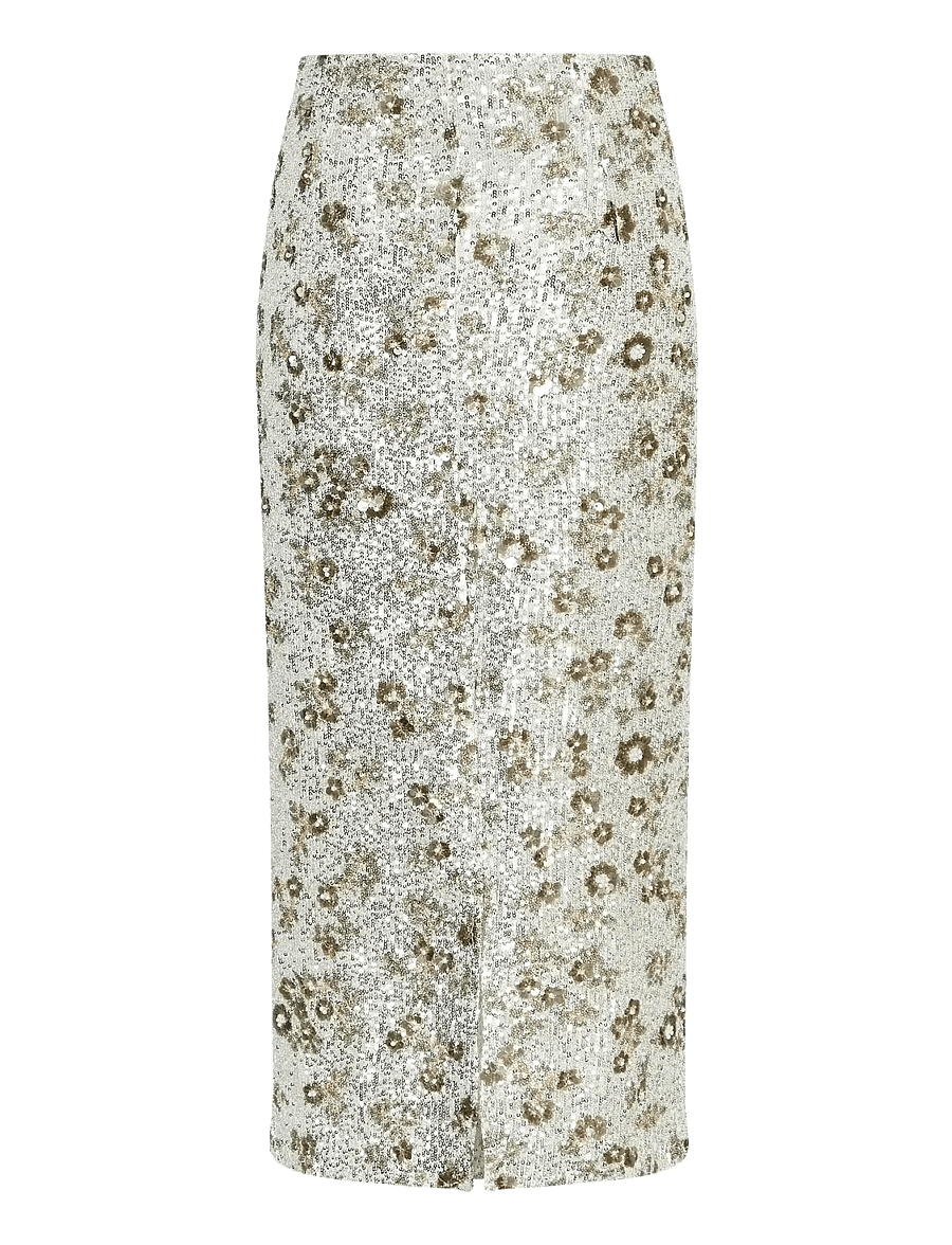 MSCH Copenhagen - MSCHMagnolia HW Skirt EMB - pailletten-röcke - silver/t coco - 1