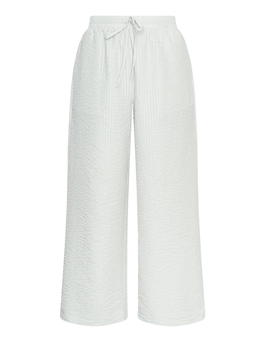 MSCH Copenhagen - MSCHGroove Pants CHK - bukser med brede ben - light gray - 0
