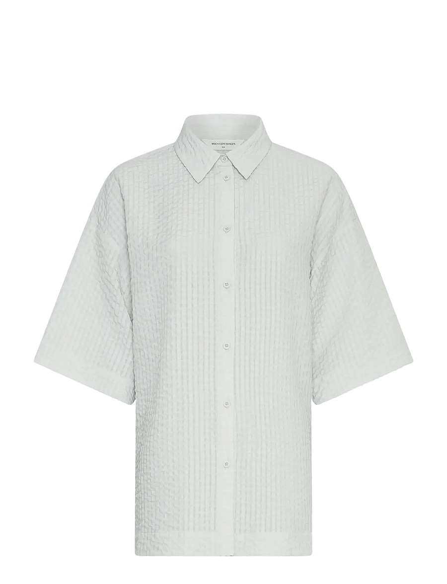 MSCH Copenhagen - MSCHGroove 3/4 Shirt CHK - kortærmede skjorter - light gray - 0