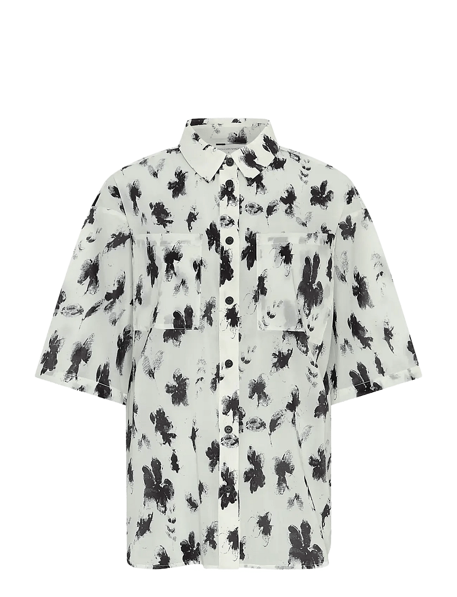 MSCH Copenhagen - MSCHAlessandra 3/4 Shirt AOP - kortærmede skjorter - p shell flower - 0