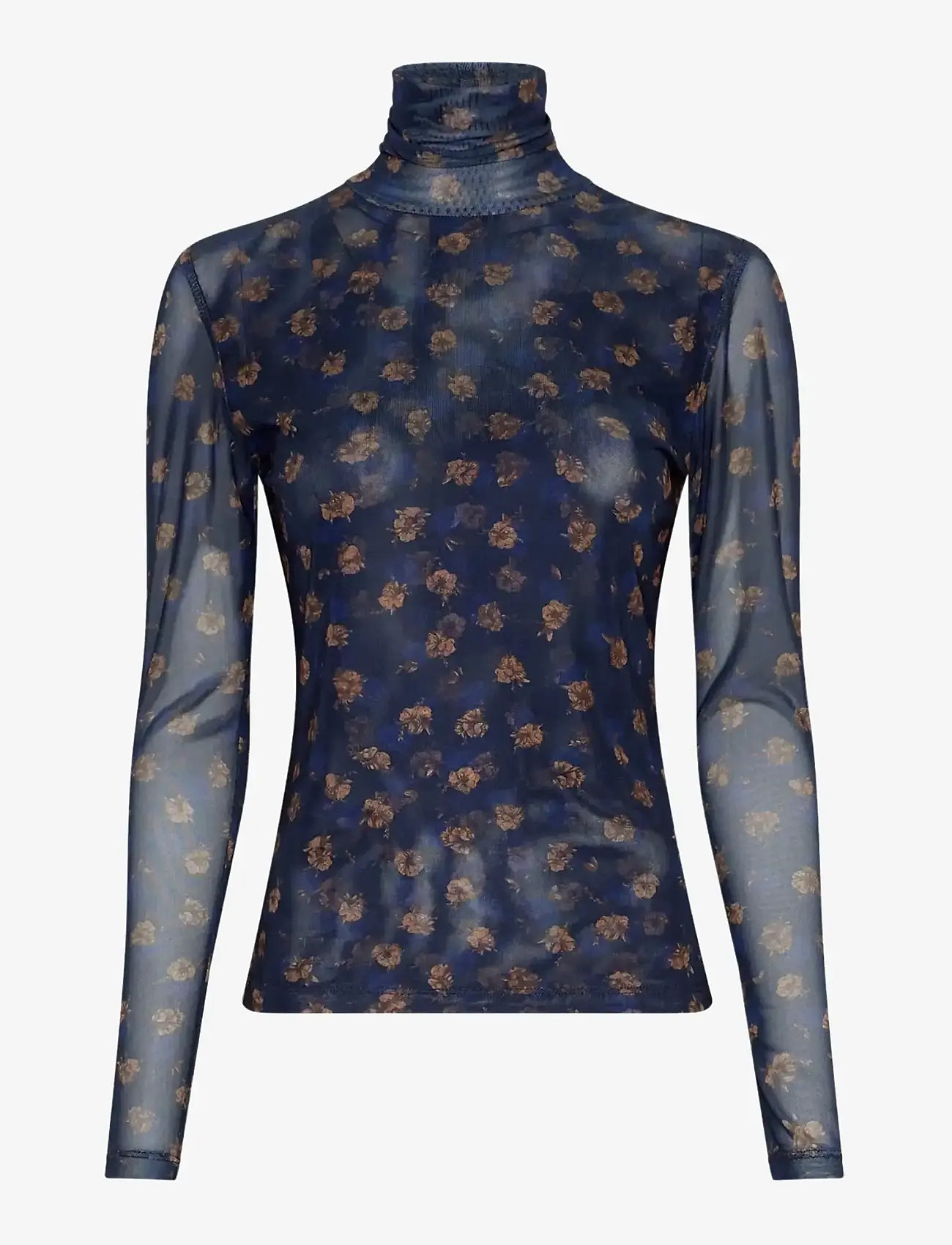 MSCH Copenhagen - MSCHGinie Illenora LS Top AOP - long-sleeved tops - mari blue flwr - 0