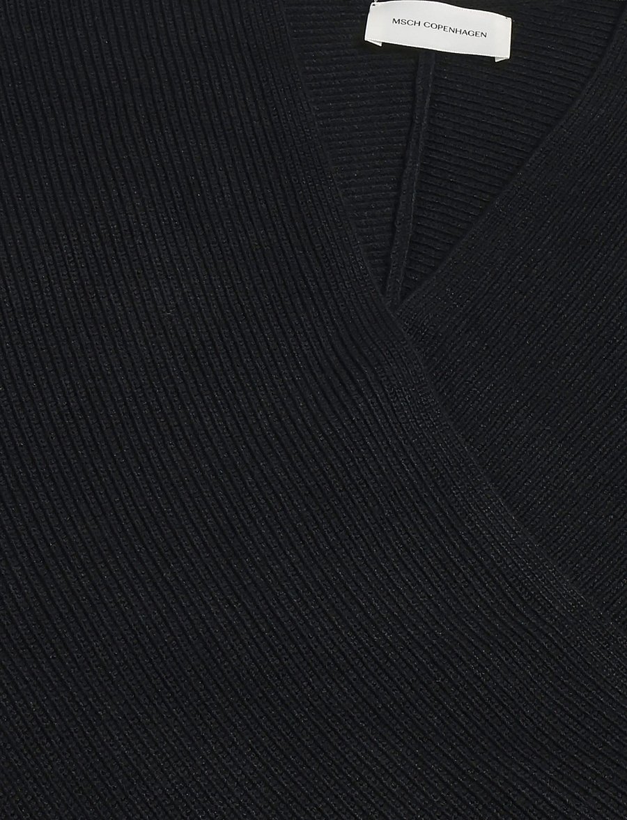 MSCH Copenhagen - MSCHZinelle Rachelle Wrap Pullover - stickade tröjor - black - 2