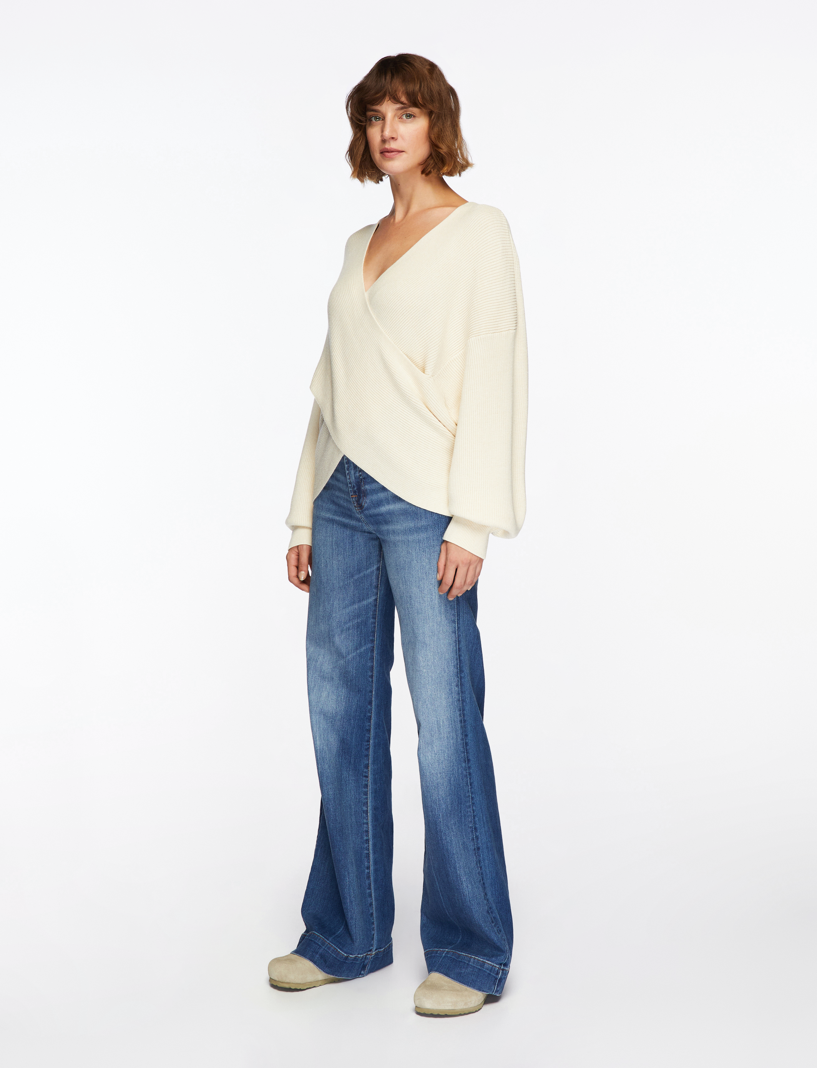 MSCH Copenhagen - MSCHZinelle Rachelle Wrap Pullover - fog melange - 3