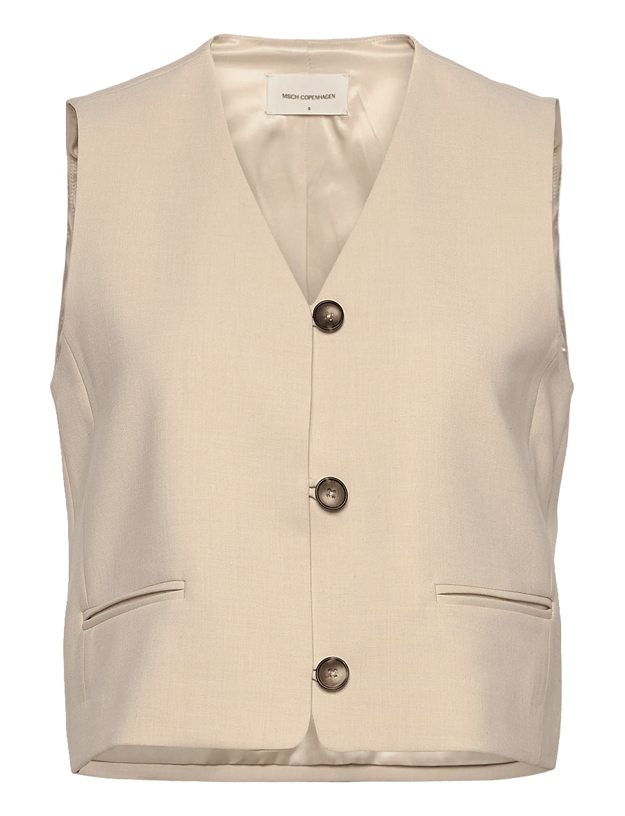 MSCH Copenhagen - MSCHRosina Michelle Short Waistcoat - kamizelki - fog mel - 0