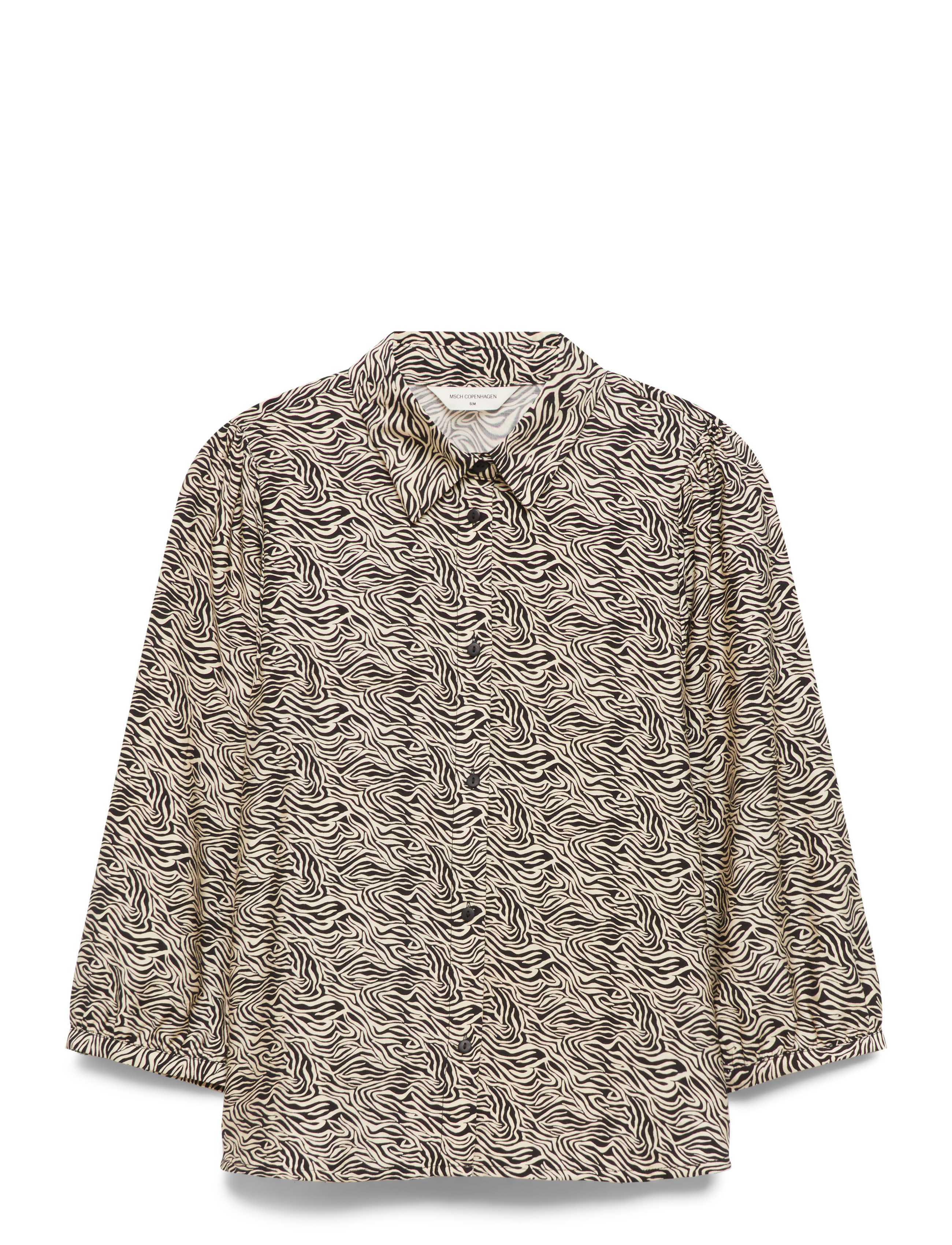 MSCH Copenhagen MSCHCielo Amabella 3/4 Shirt AOP - Tøj - FOG ABSTRACT / black