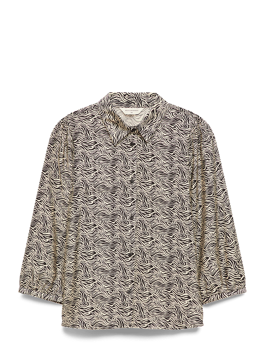 MSCH Copenhagen - MSCHCielo Amabella 3/4 Shirt AOP - koszule z długimi rękawami - fog abstract - 1