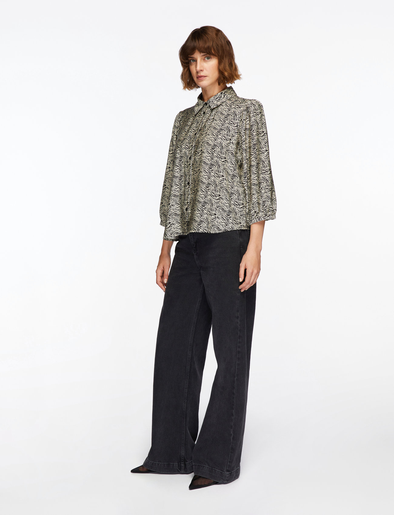 MSCH Copenhagen - MSCHCielo Amabella 3/4 Shirt AOP - langärmlige hemden - fog abstract - 3