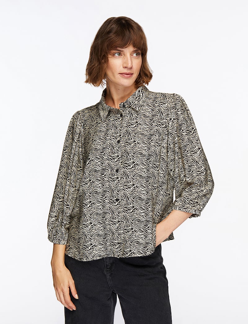 MSCH Copenhagen - MSCHCielo Amabella 3/4 Shirt AOP - langärmlige hemden - fog abstract - 0