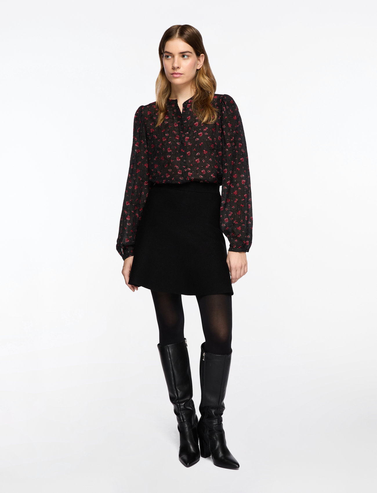 MSCH Copenhagen - MSCHNancy Shirt AOP - long-sleeved shirts - syrah flower - 2