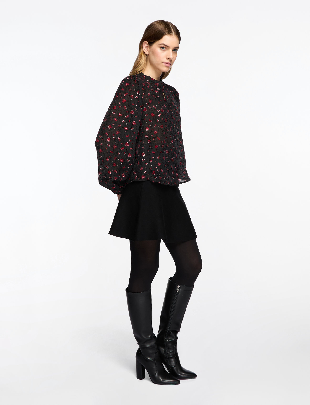 MSCH Copenhagen - MSCHNancy Shirt AOP - long-sleeved shirts - syrah flower - 3