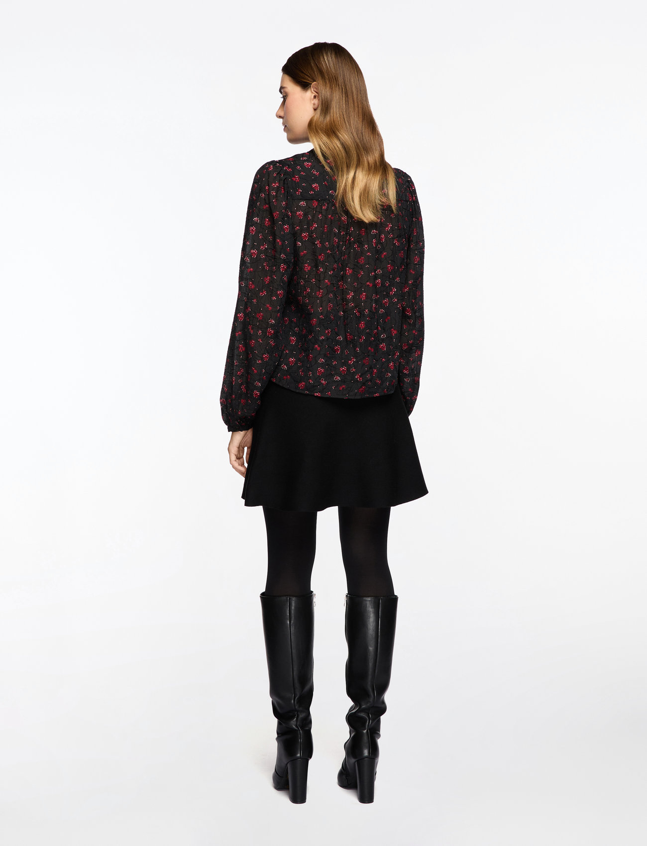 MSCH Copenhagen - MSCHNancy Shirt AOP - long-sleeved shirts - syrah flower - 4