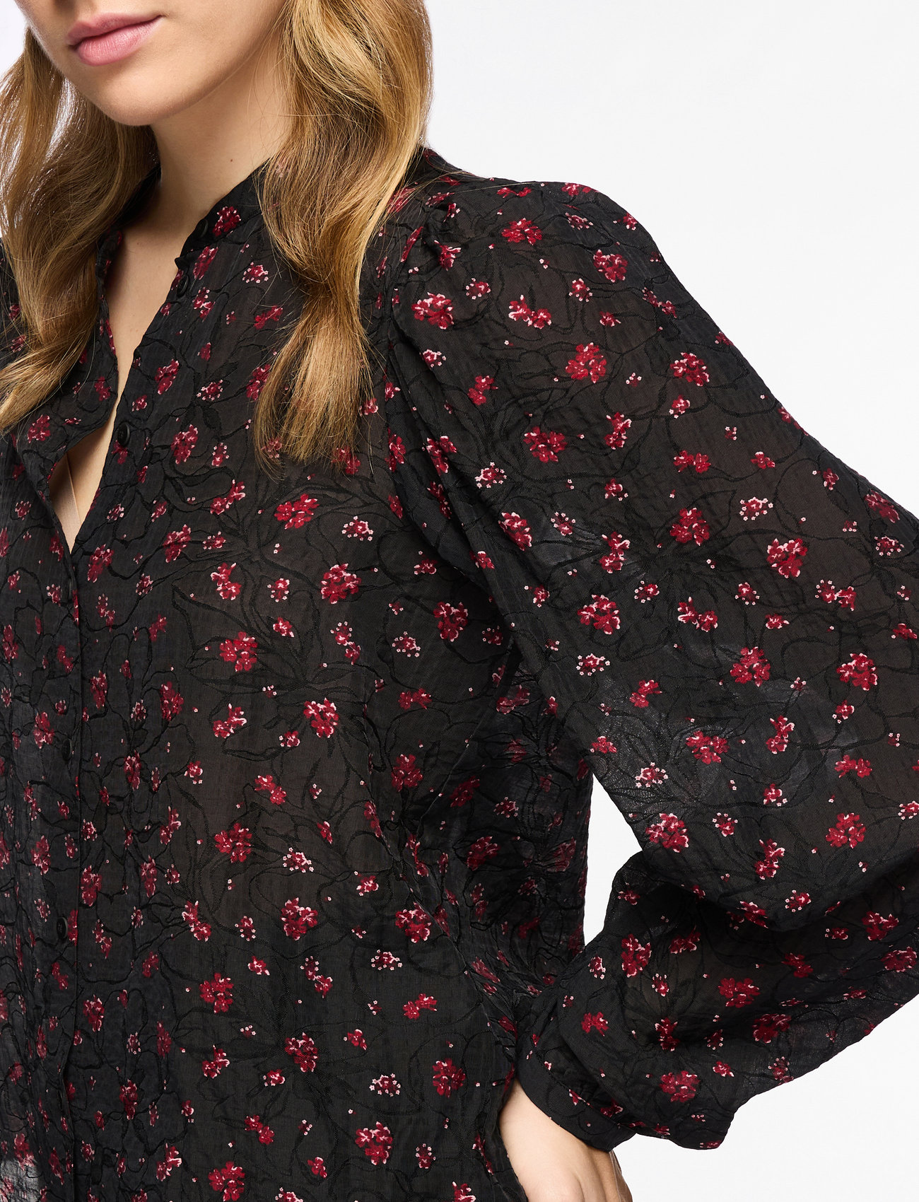 MSCH Copenhagen - MSCHNancy Shirt AOP - long-sleeved shirts - syrah flower - 5