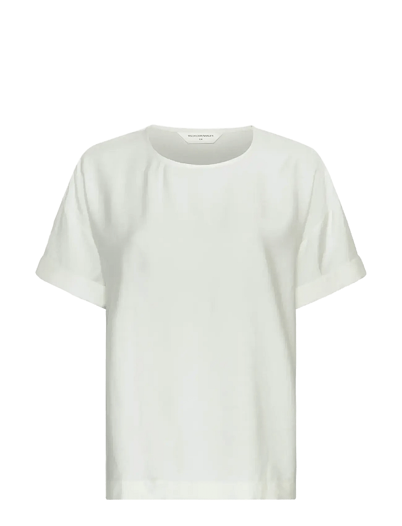 MSCH Copenhagen - MSCHBasina Amabella SS Top - t-shirts - egret - 1