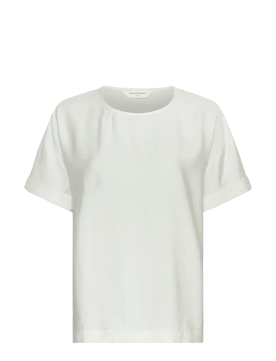 MSCH Copenhagen - MSCHBasina Amabella SS Top - t-shirts - egret - 1