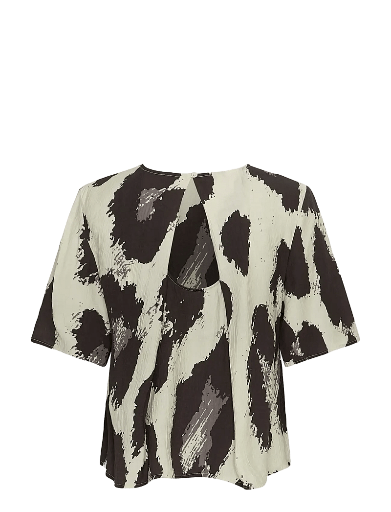 MSCH Copenhagen - MSCHKaralie Jusia 2/4 Top - kurzämlige blusen - licorice leo - 2