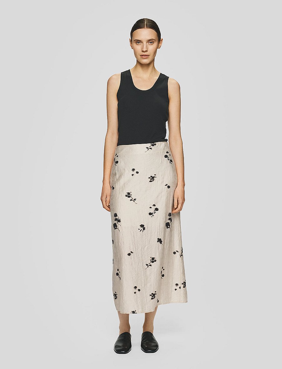 MSCH Copenhagen - MSCHRianne Skirt AOP - midi skirts - oatmeal flower - 0