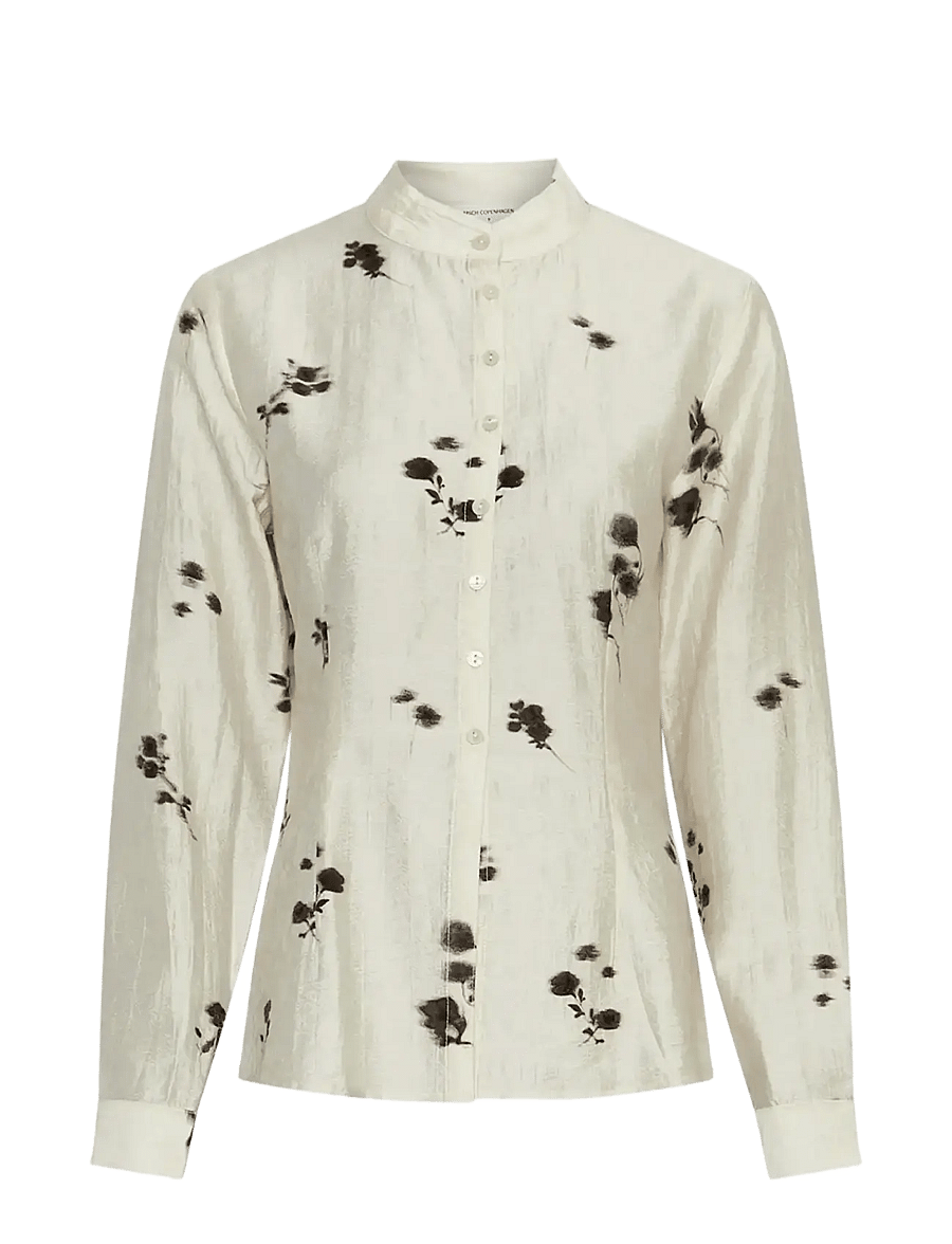 MSCH Copenhagen - MSCHRianne Shirt AOP - langærmede skjorter - oatmeal flower - 0