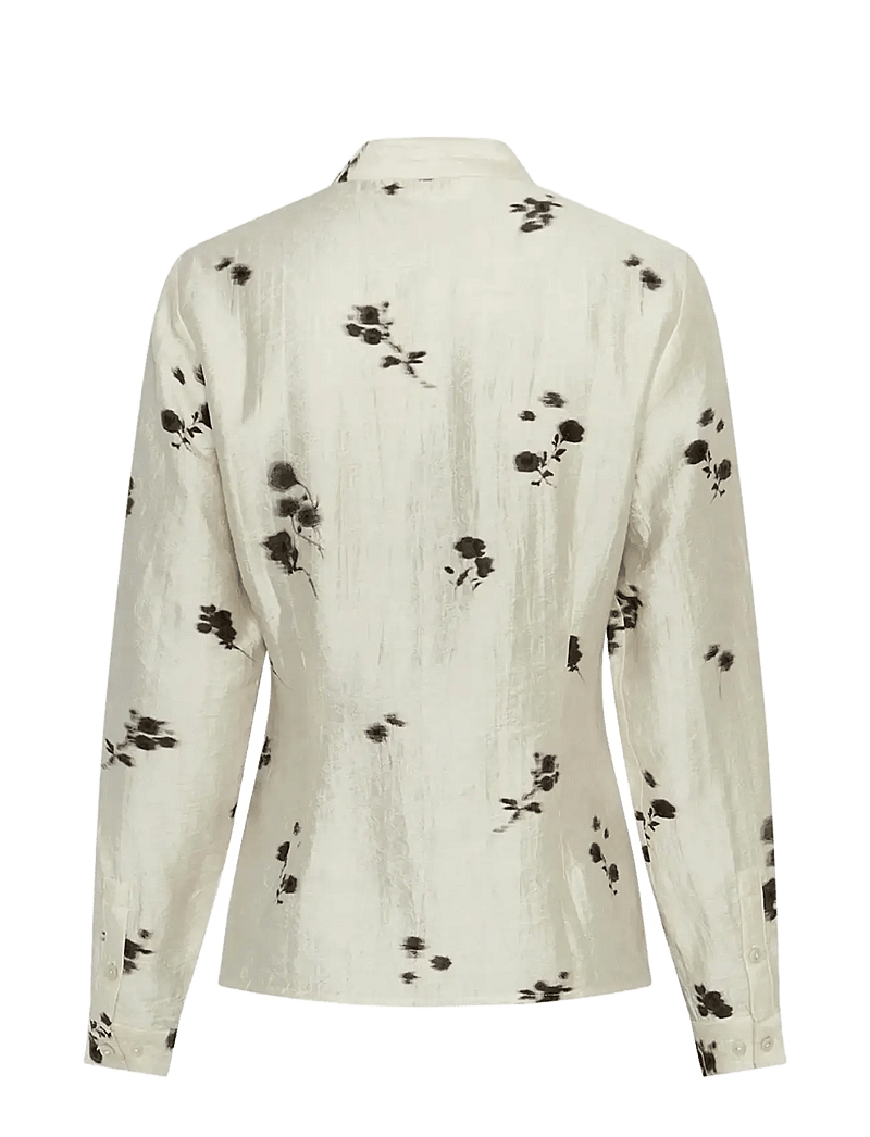 MSCH Copenhagen - MSCHRianne Shirt AOP - pikkade varrukatega särgid - oatmeal flower - 1