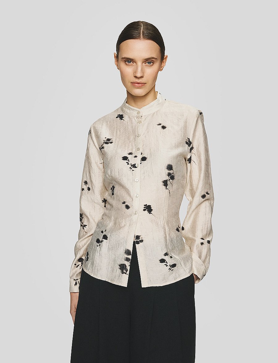 MSCH Copenhagen - MSCHRianne Shirt AOP - langärmlige hemden - oatmeal flower - 0