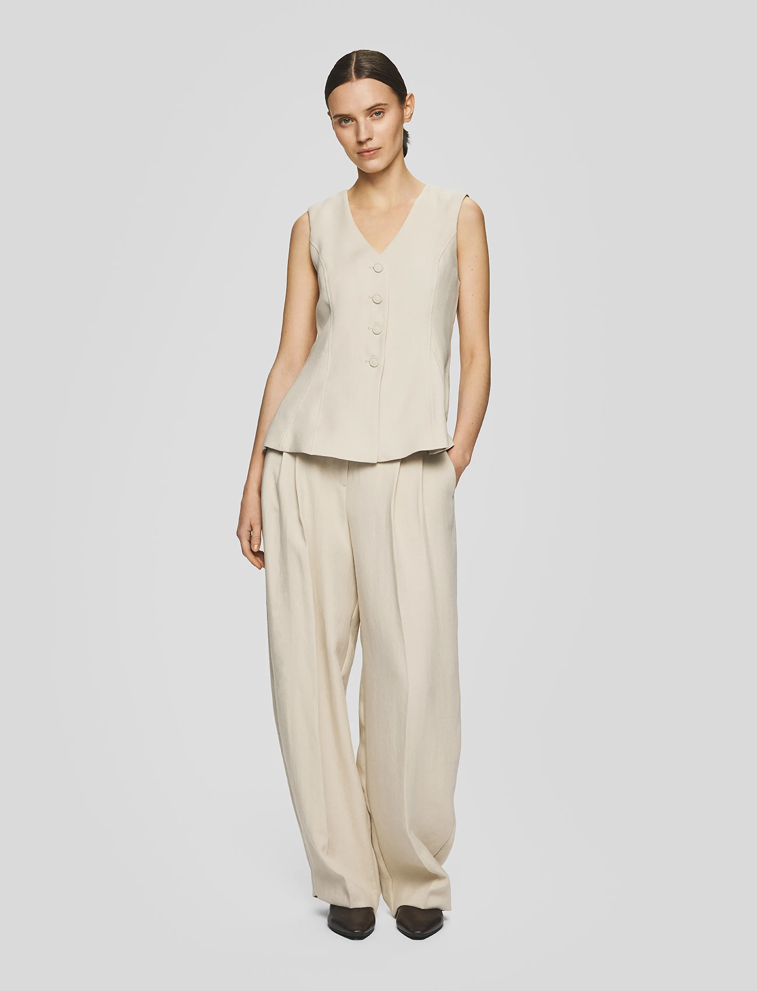 MSCH Copenhagen Mschesteriane Hw Pants, XS, Cream, Bukser > Jakkesætsbukser, Dame