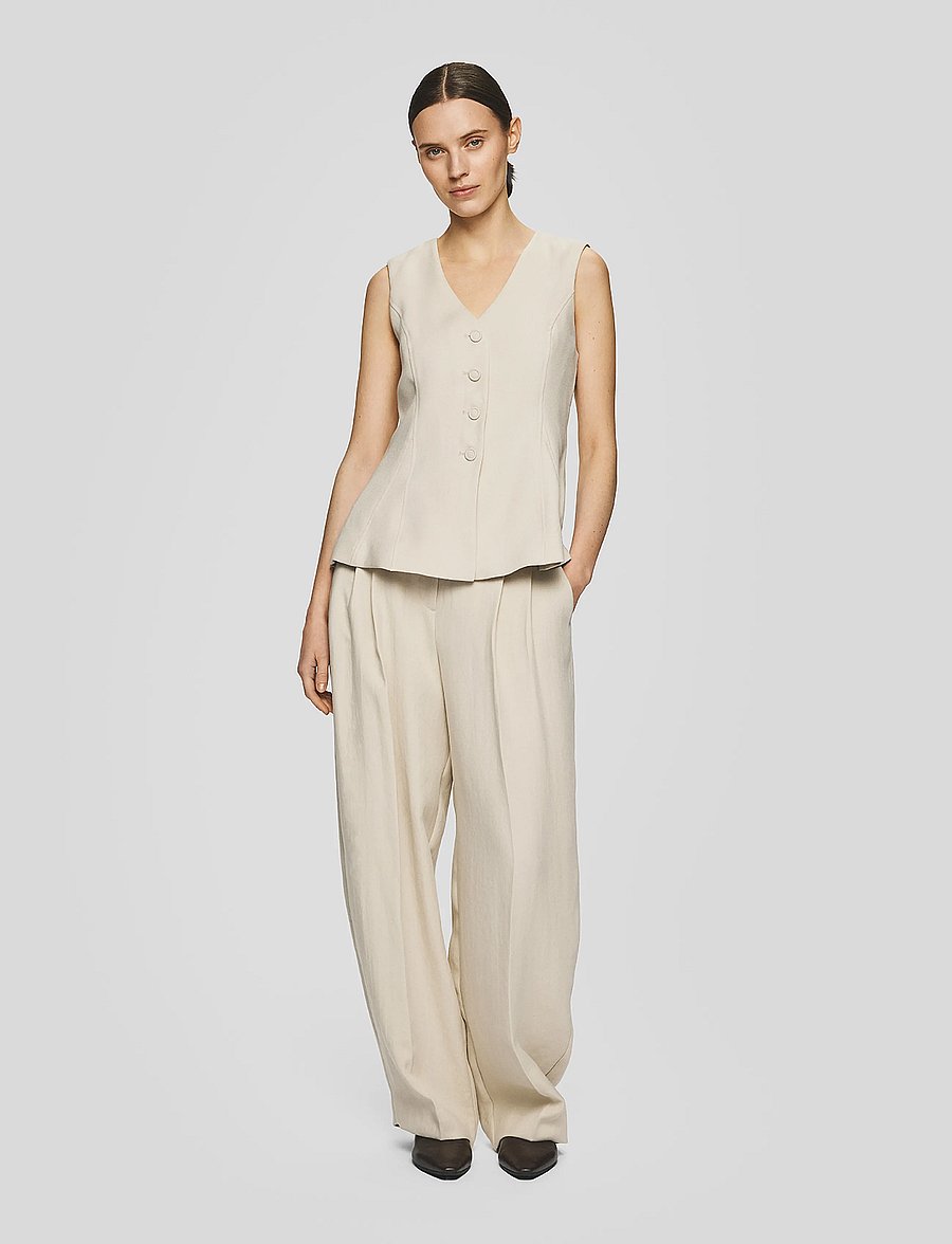 MSCH Copenhagen - MSCHEsteriane HW Pants - tynnyrihousut - oatmeal melange - 0