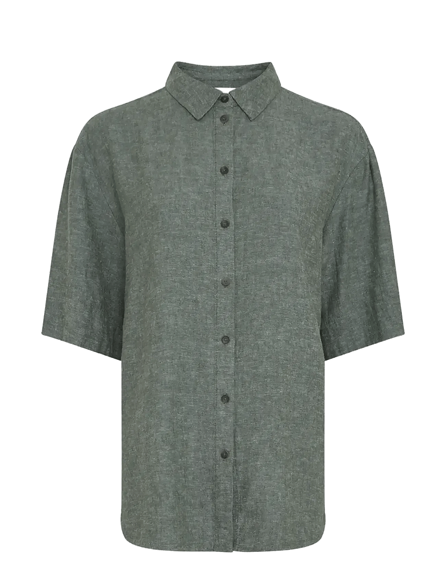 MSCH Copenhagen - MSCHViana Ginia 3/4 Shirt - hørskjorter - laurel w mel - 1