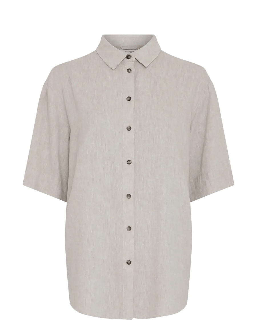MSCH Copenhagen - MSCHViana Ginia 3/4 Shirt - hørskjorter - sand melange - 1
