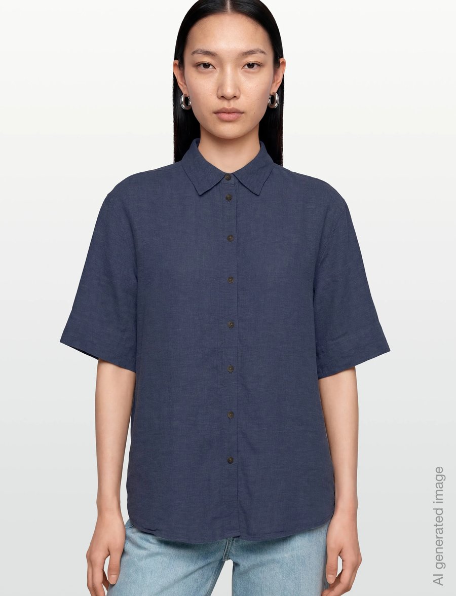 MSCH Copenhagen - MSCHViana Ginia 3/4 Shirt - leinenhemden - v indigo mel - 3