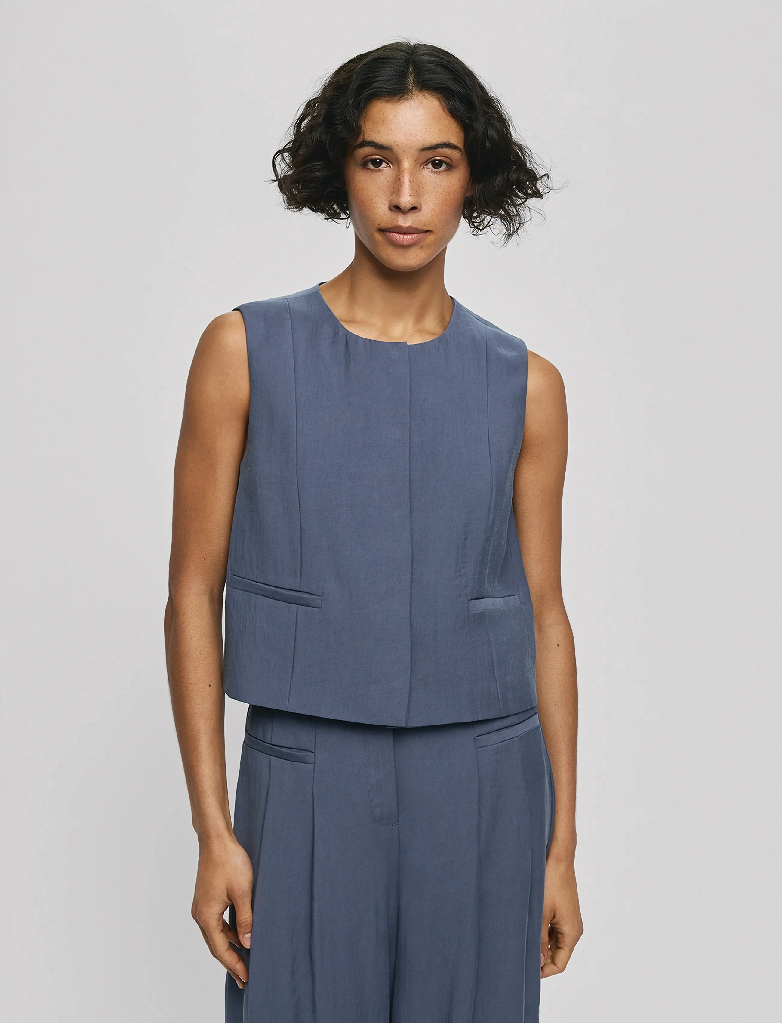 MSCH Copenhagen Mschfrode Waistcoat, Kvinder, Vest, Blå, Str: XL