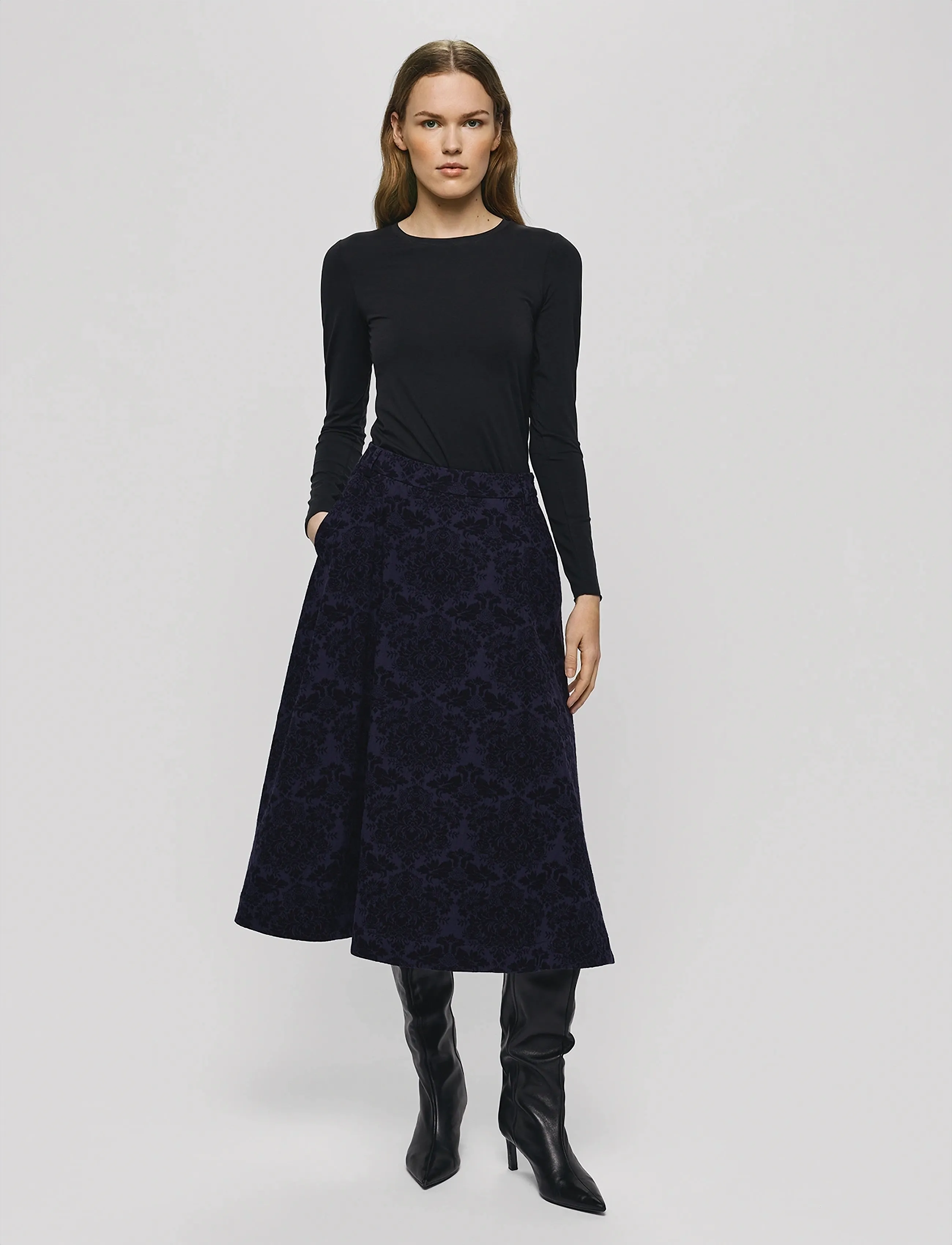 MSCH Copenhagen MSCHBrantley HW Skirt - Midi skirts - SKY CAP/D BLUES / navy