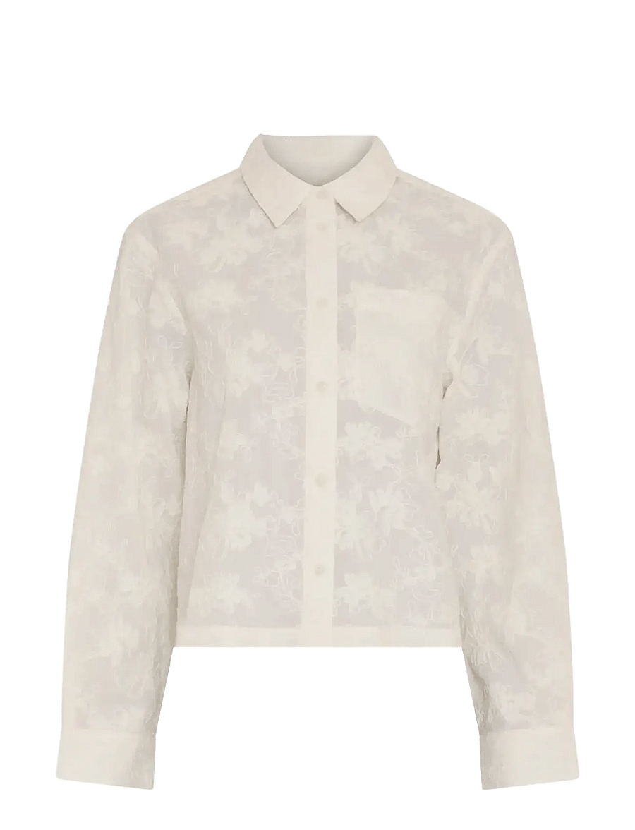 MSCH Copenhagen - MSCHSylvia Shirt EMB - långärmade skjortor - egret - 0