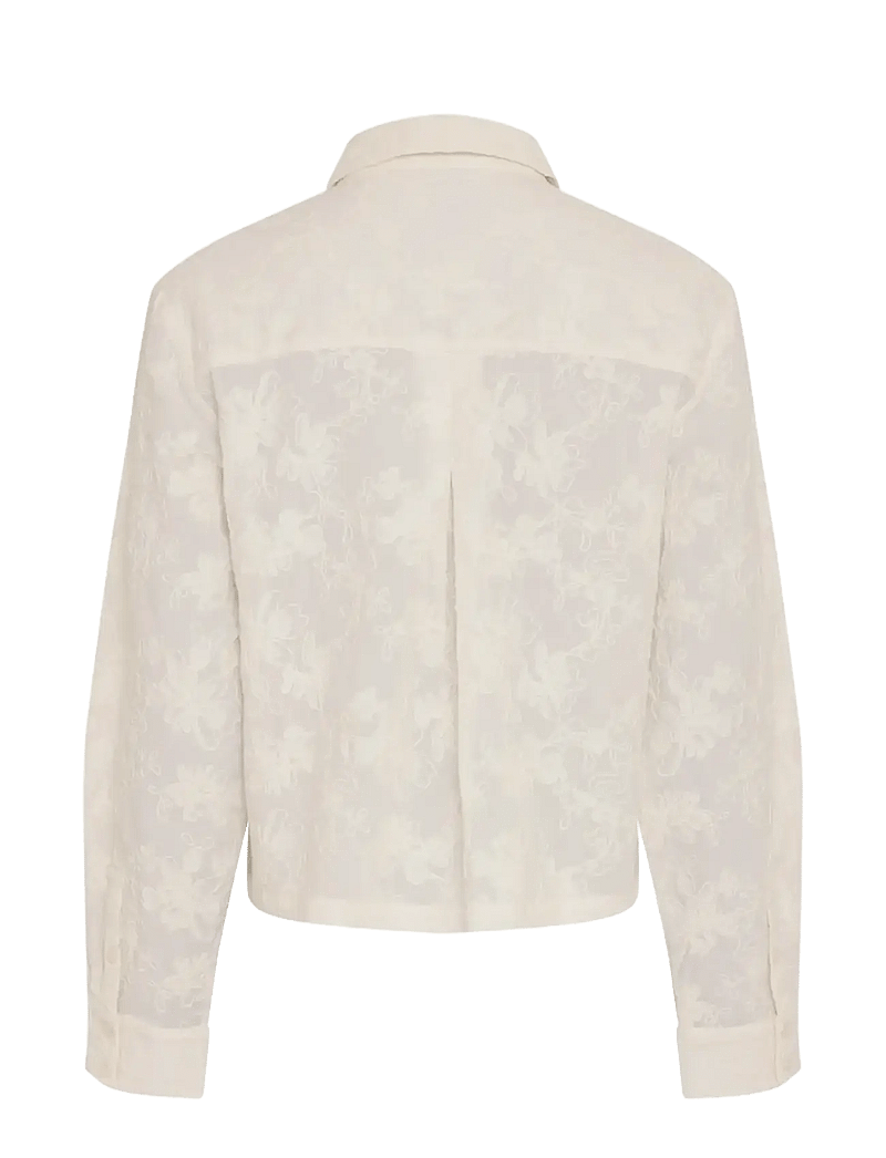 MSCH Copenhagen - MSCHSylvia Shirt EMB - long-sleeved shirts - egret - 1