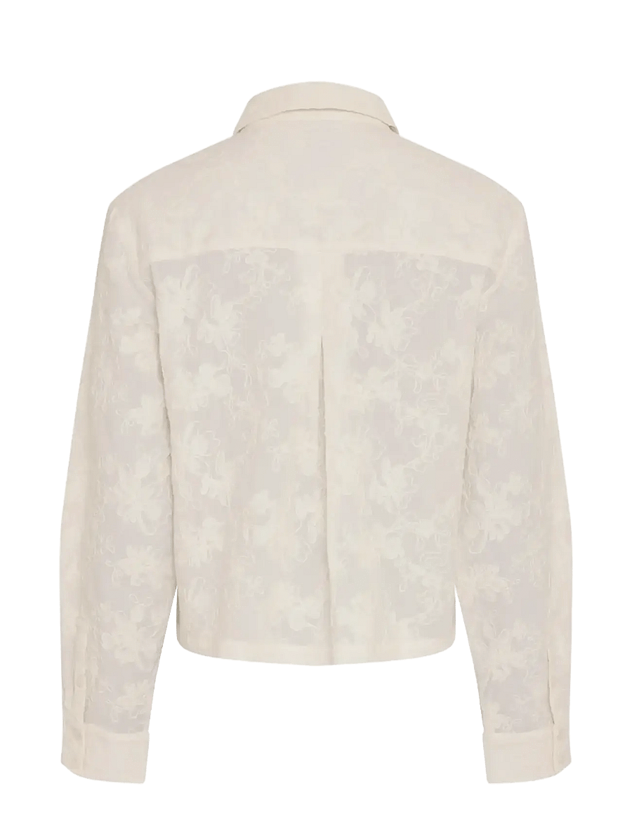 MSCH Copenhagen - MSCHSylvia Shirt EMB - langærmede skjorter - egret - 1