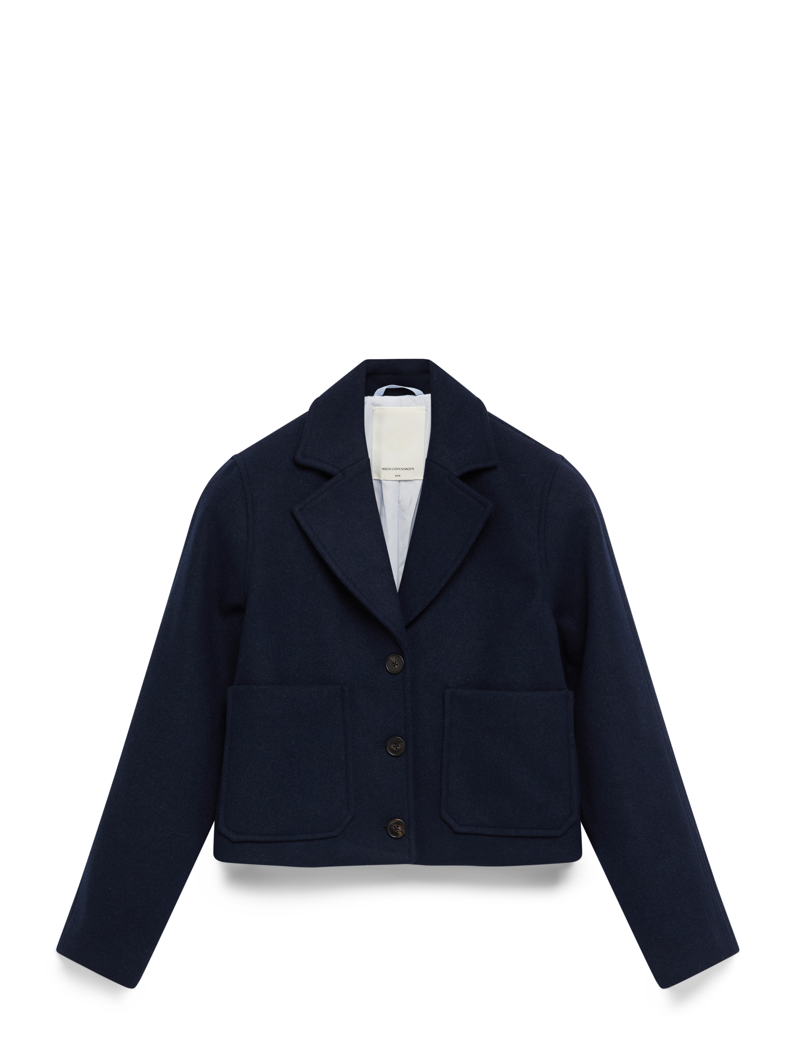 MSCH Copenhagen Mschkeola Secilia Wool Short Jacket, S/M, Jackets, Marineblau - Frauen