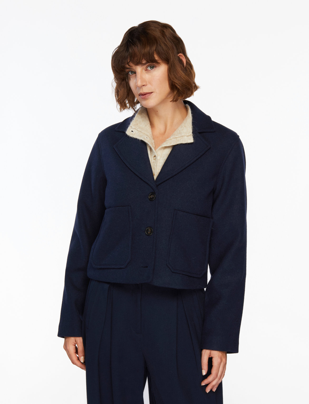 MSCH Copenhagen - MSCHKeola Secilia Wool Short Jacket - villased mantlid - sky captain - 0