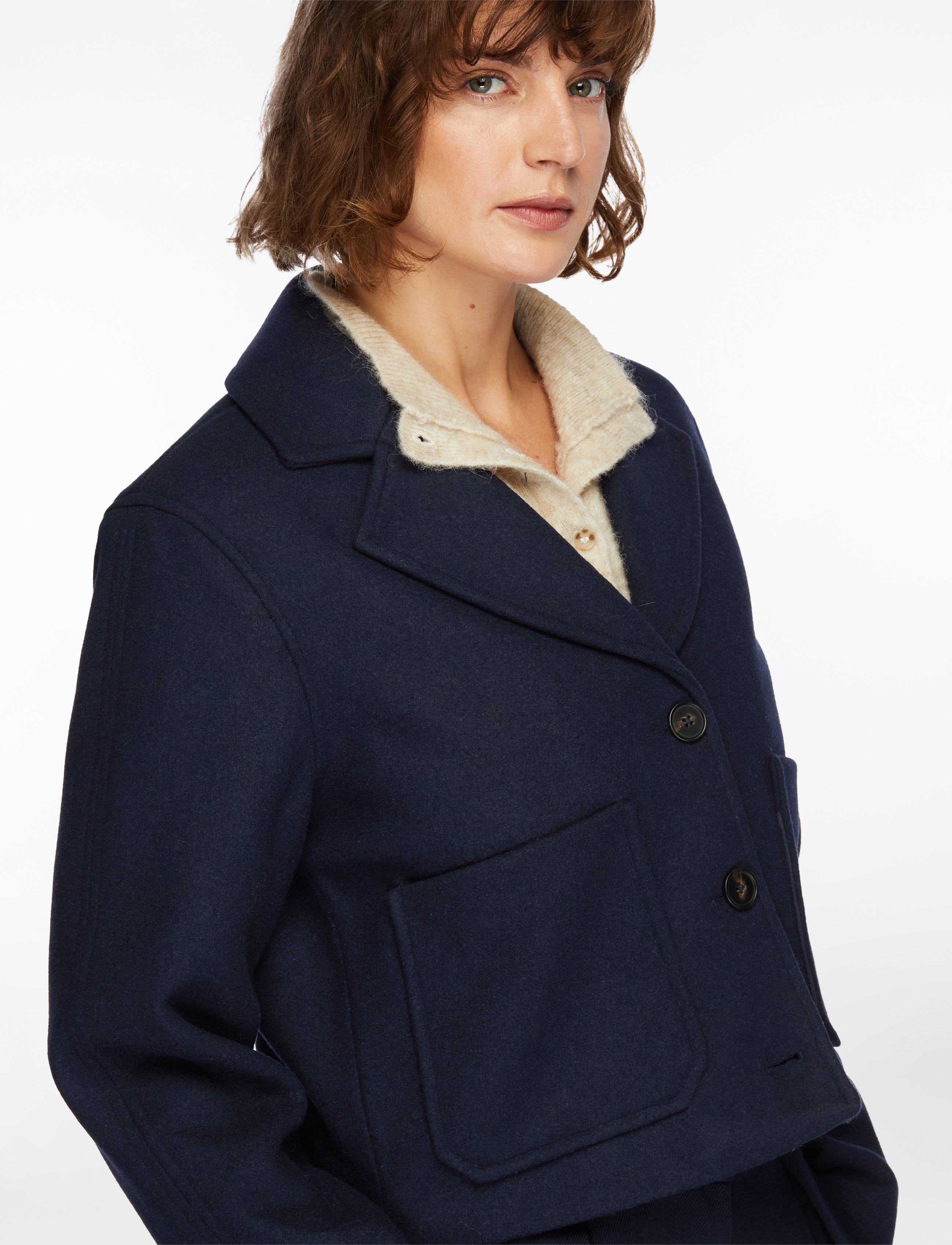 MSCH Copenhagen - MSCHKeola Secilia Wool Short Jacket - vilnas mēteļi - sky captain - 5